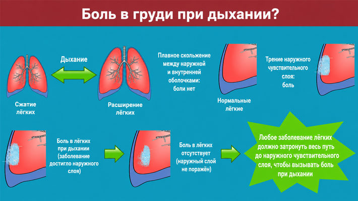Боль в грудной клетке при глубоком вдохе